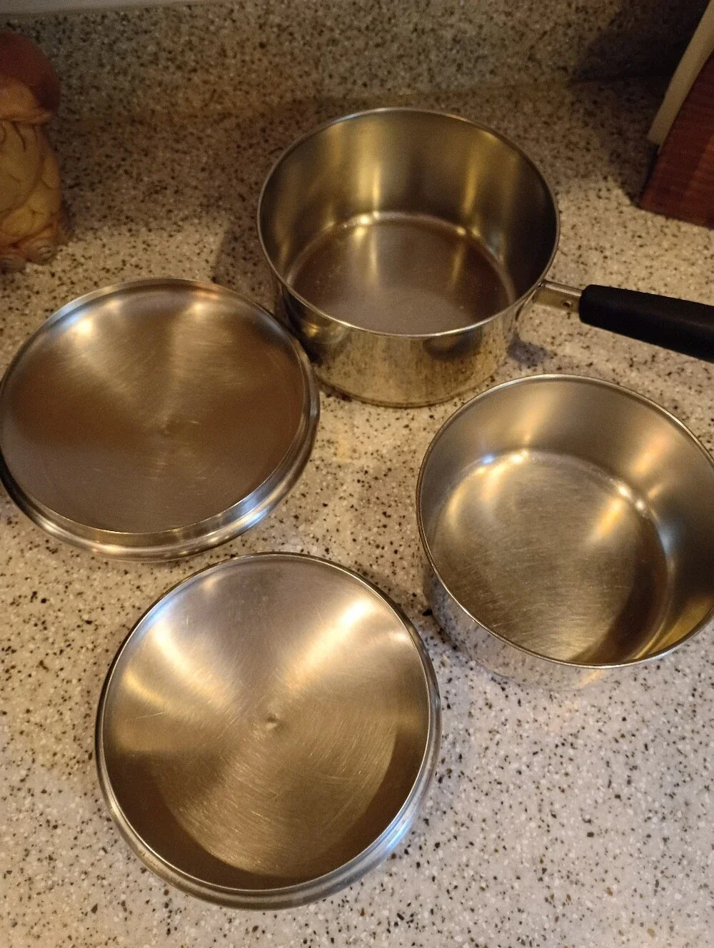 Vintage Revere Ware Copper Bottom Sauce Pots With Lids